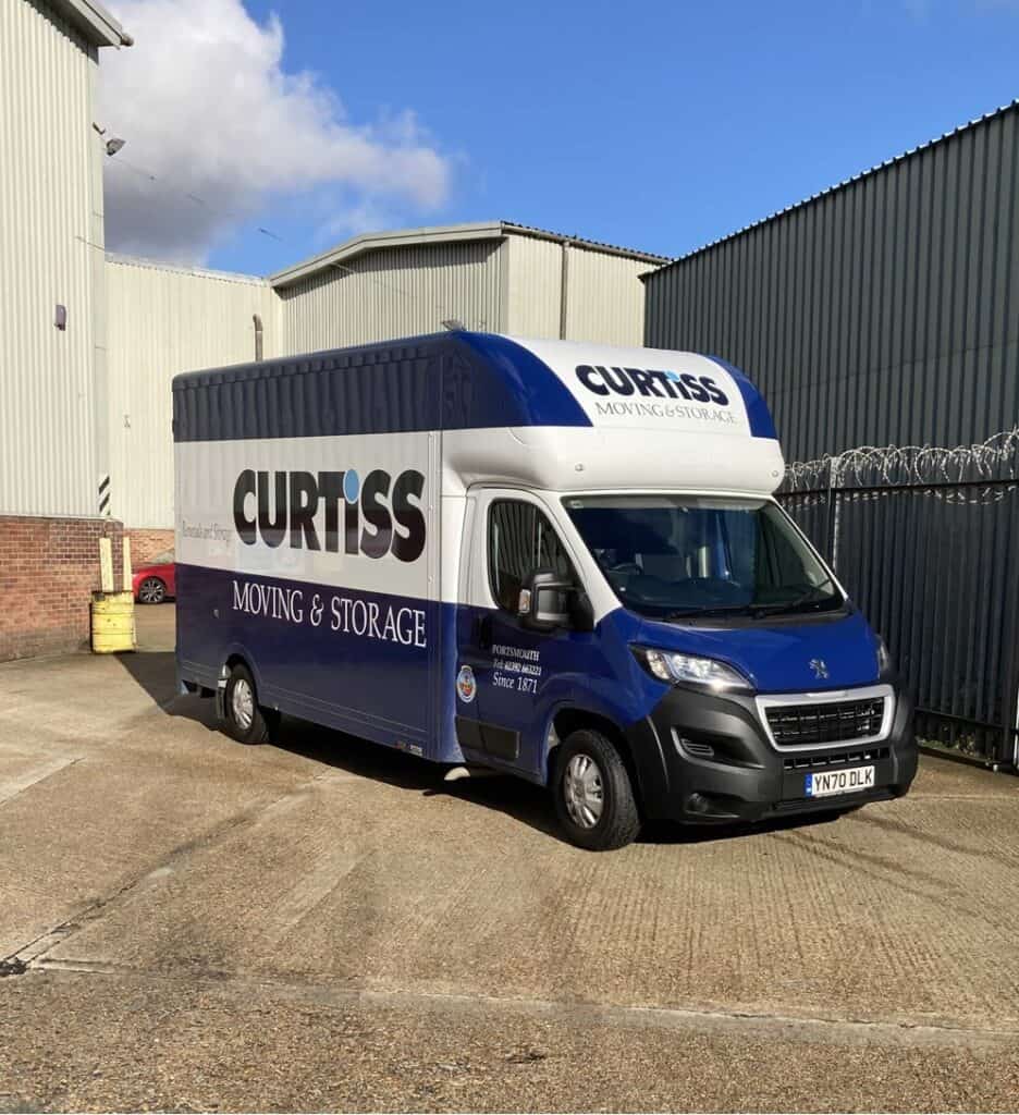 A new blue and white removal van for Curtiss removals