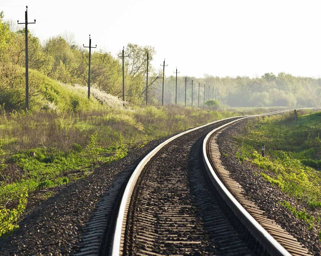 A train line in the countryside